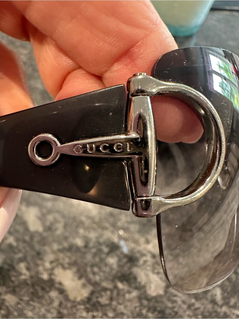 Gucci Shield Sunglasses in Black Gradient - Picture 8 of 9